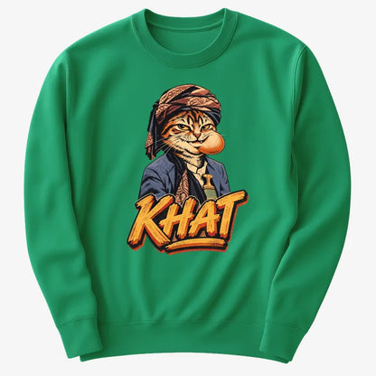 Yemeni Khat Cat-Sweatshirt-Green