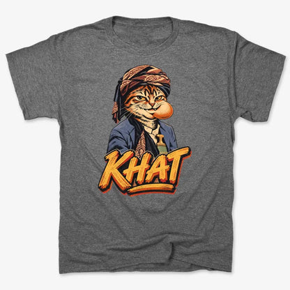 Yemeni Khat Cat-Unisex Heavyweight T-Shirt-Charcoal Heather