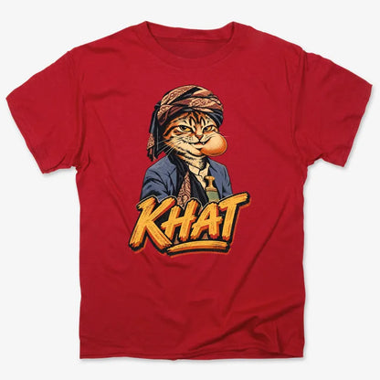Yemeni Khat Cat-Unisex Heavyweight T-Shirt-Red