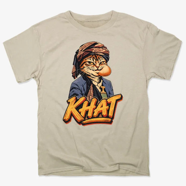 Yemeni Khat Cat-Unisex Heavyweight T-Shirt-Sand