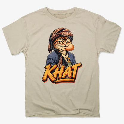 Yemeni Khat Cat-Unisex Heavyweight T-Shirt-Sand