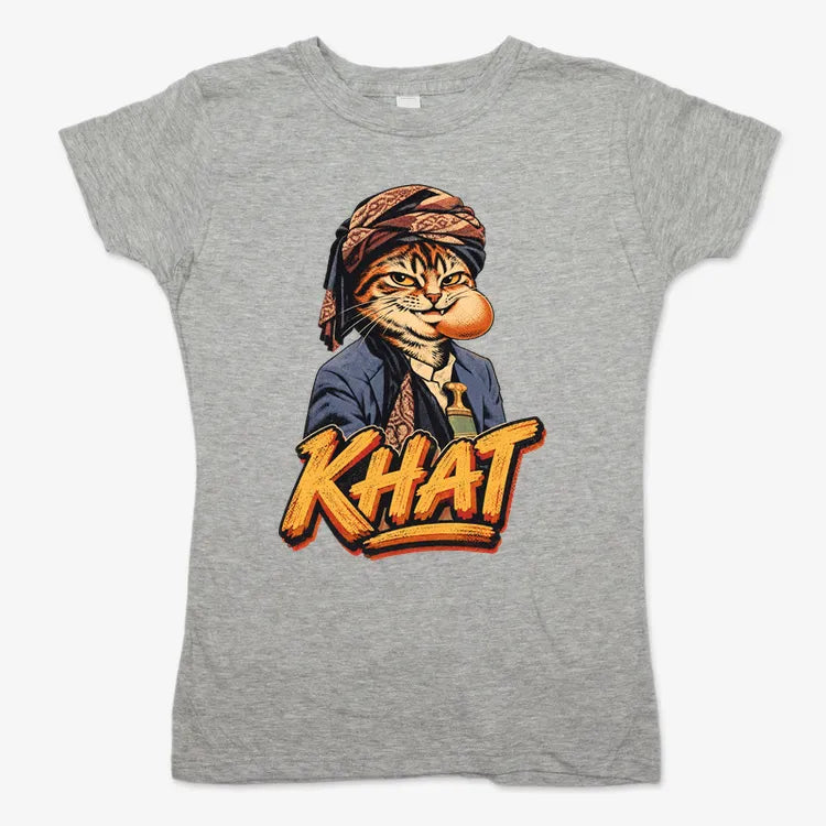 Yemeni Khat Cat-Women's T-Shirt-Gray Granite