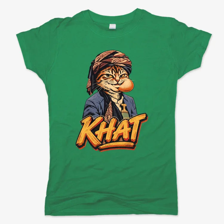 Yemeni Khat Cat-Women's T-Shirt-Lucky Green