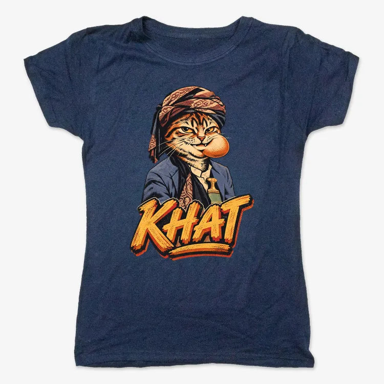 Yemeni Khat Cat-Women's T-Shirt-True Navy