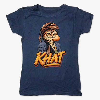 Yemeni Khat Cat-Women's T-Shirt-True Navy