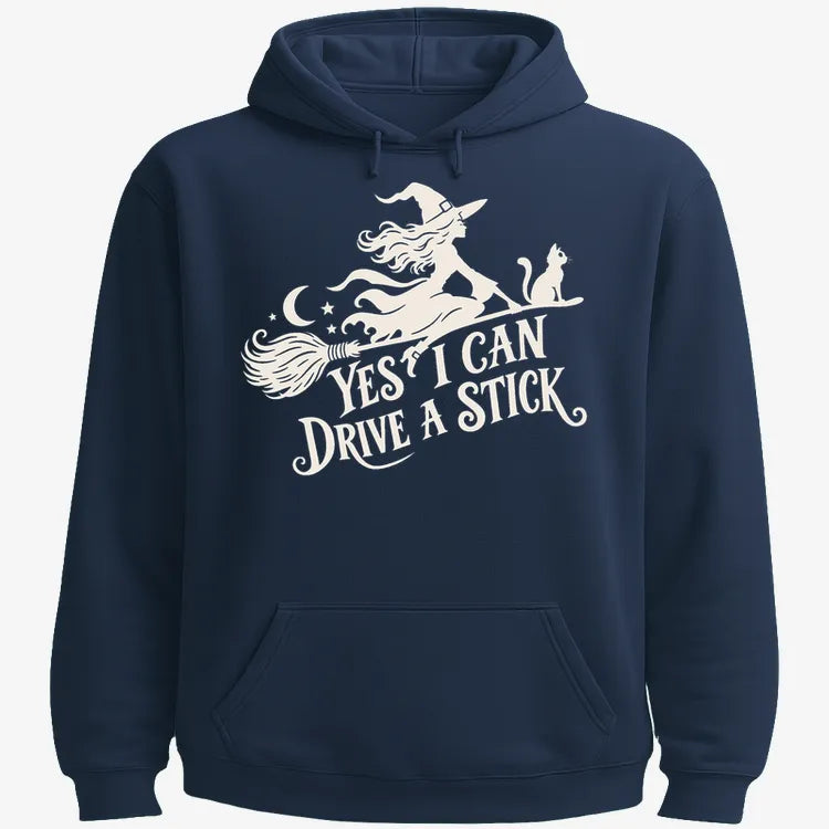 Yes I Can Drive A Stick-Hoodie-Navy Blue