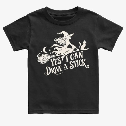 Yes I Can Drive A Stick-Kids T-Shirt-Black