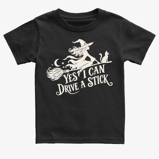 Yes I Can Drive A Stick-Kids T-Shirt-Black