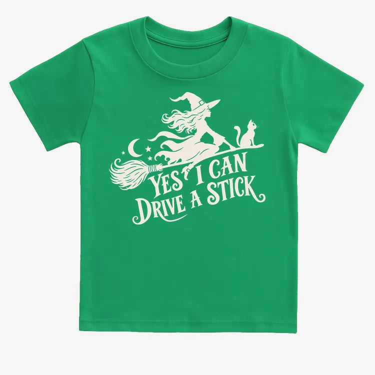 Yes I Can Drive A Stick-Kids T-Shirt-Green