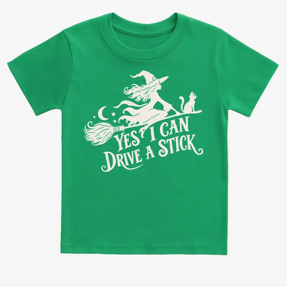 Yes I Can Drive A Stick-Kids T-Shirt-Green
