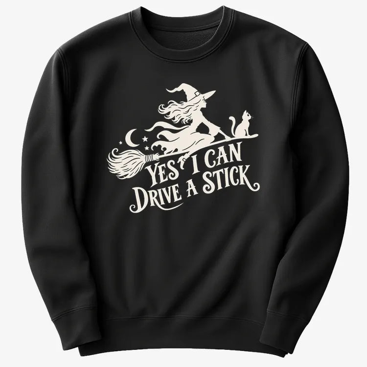 Yes I Can Drive A Stick-Sweatshirt-Black