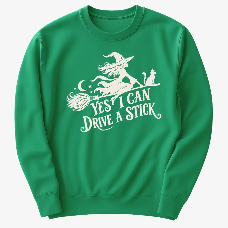 Yes I Can Drive A Stick-Sweatshirt-Green