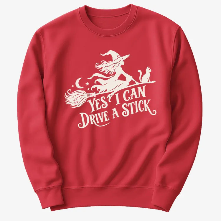 Yes I Can Drive A Stick-Sweatshirt-Red