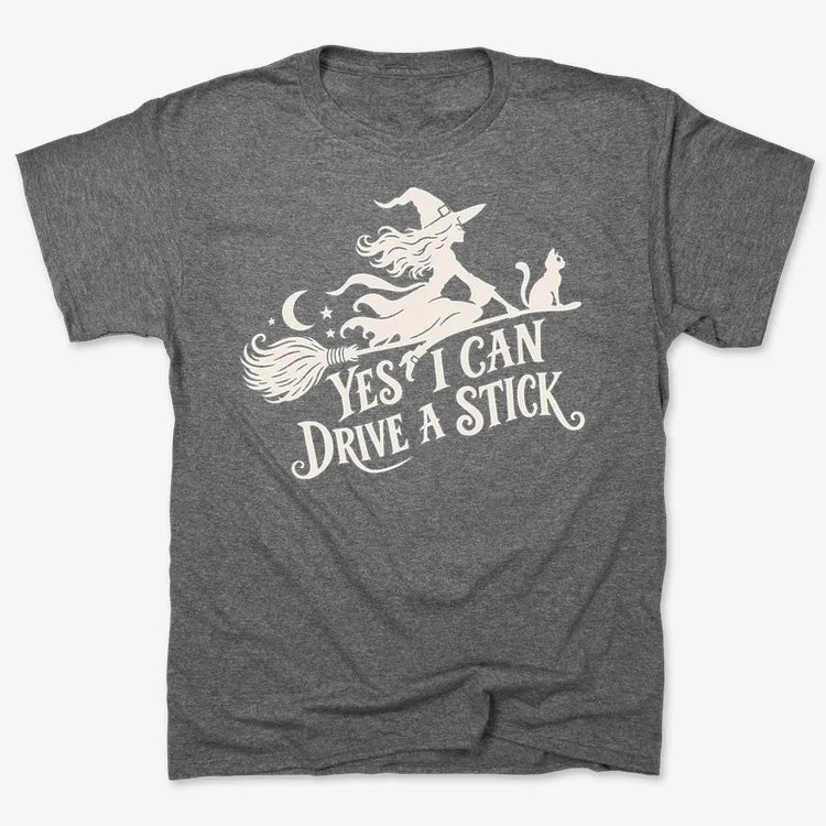 Yes I Can Drive A Stick-Unisex Heavyweight T-Shirt-Charcoal Heather