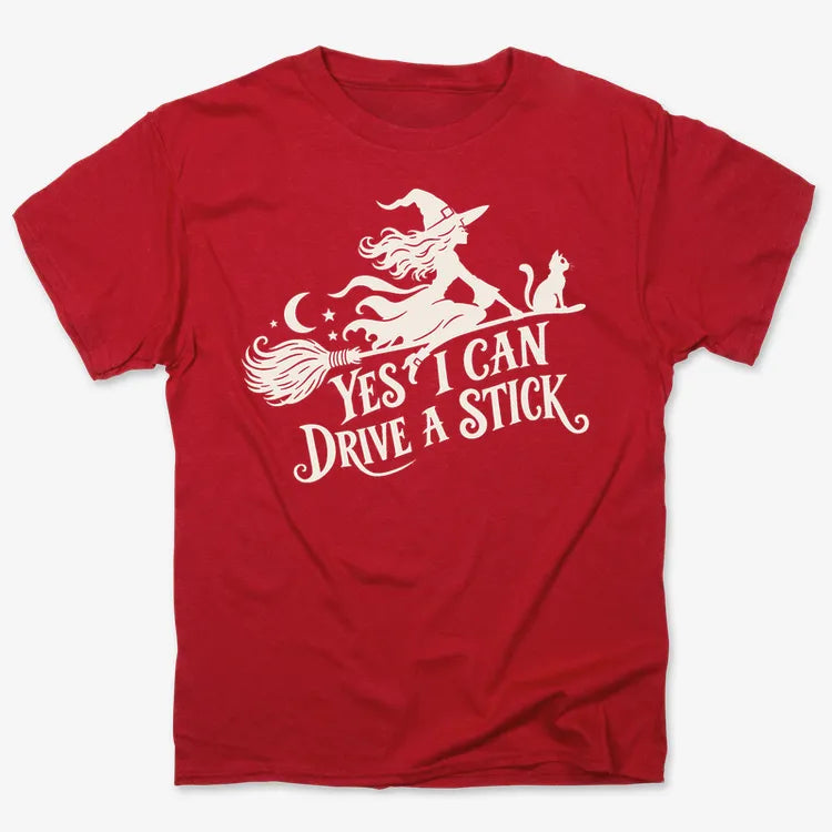Yes I Can Drive A Stick-Unisex Heavyweight T-Shirt-Red