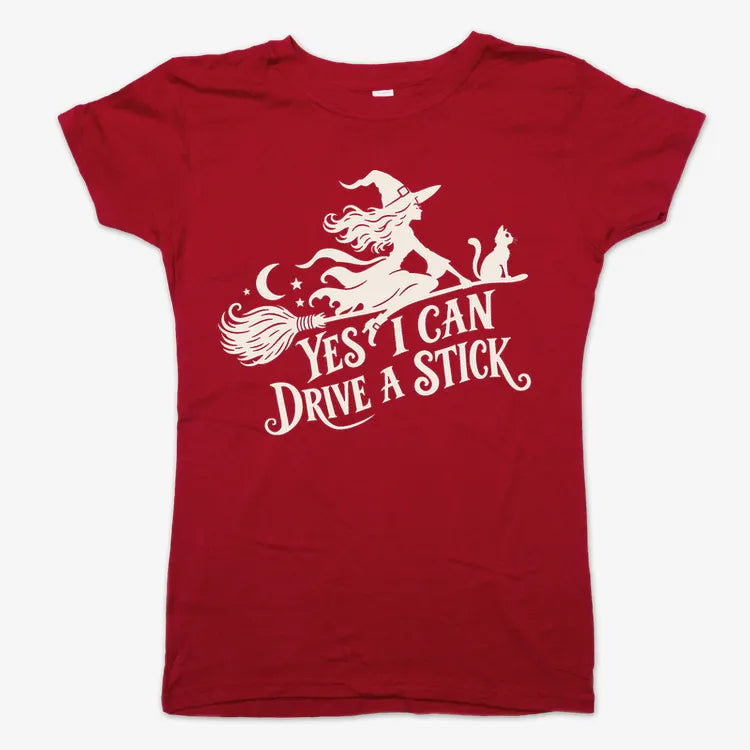 Yes I Can Drive A Stick-Women's T-Shirt-Deep Red