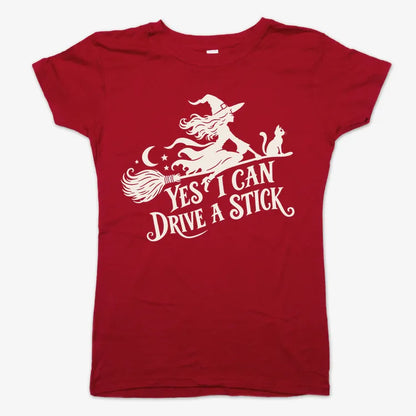 Yes I Can Drive A Stick-Women's T-Shirt-Deep Red