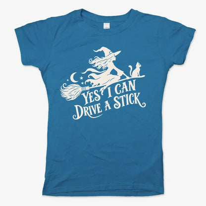Yes I Can Drive A Stick-Women's T-Shirt-Sky Blue