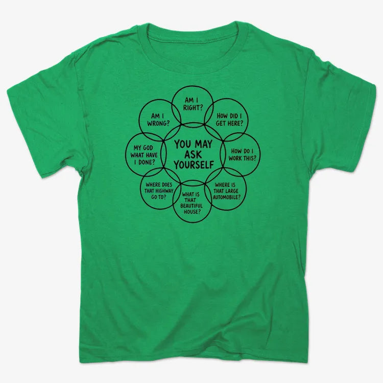 You May Ask Yourself-Men's T-Shirt-Kelly Green Heather