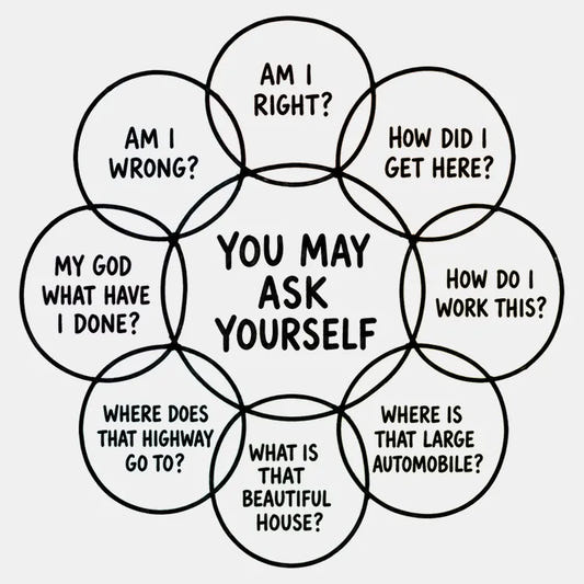 You May Ask Yourself graphic tee design