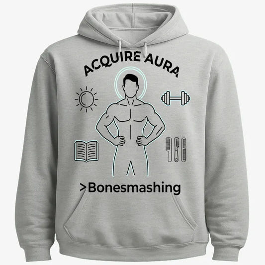 Aura of Strength Fitness Tee-Hoodie-Gray Heather