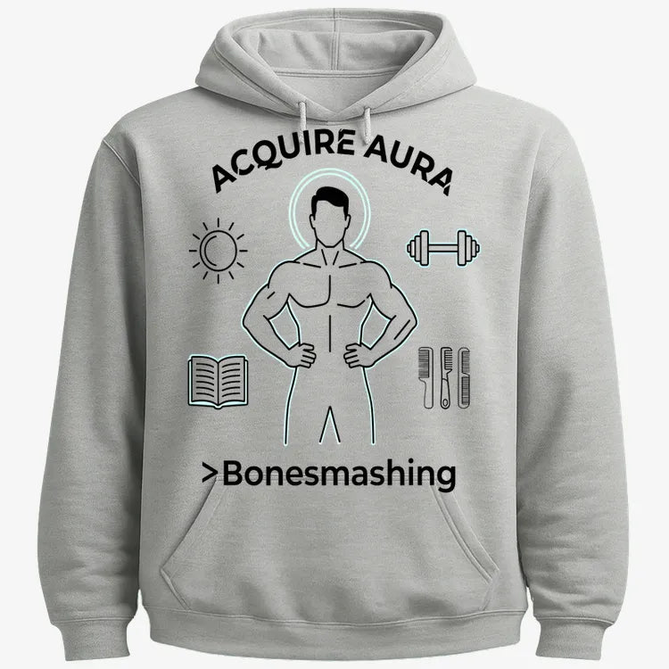 Aura of Strength Fitness Tee-Hoodie-Gray Heather