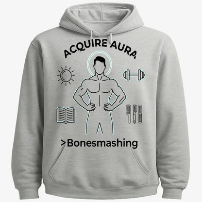 Aura of Strength Fitness Tee-Hoodie-Gray Heather