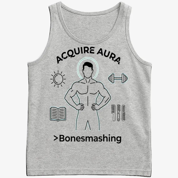 Aura of Strength Fitness Tee-Men's Tank Top-Gray Heather