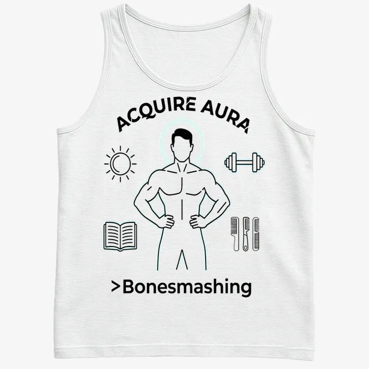 Aura of Strength Fitness Tee-Men's Tank Top-White