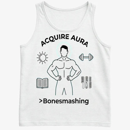 Aura of Strength Fitness Tee-Men's Tank Top-White