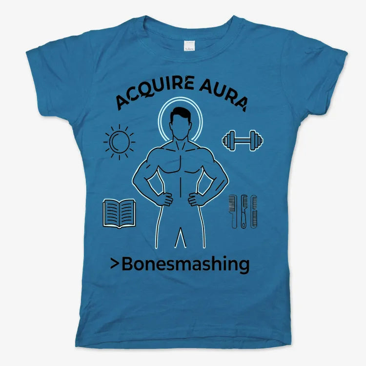 Aura of Strength Fitness Tee-Women's T-Shirt-Sky Blue