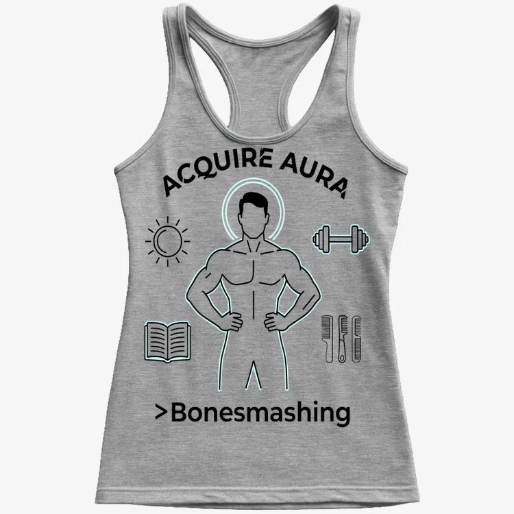 Aura of Strength Fitness Tee-Women's Tank Top-Gray Granite