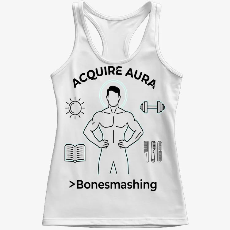 Aura of Strength Fitness Tee-Women's Tank Top-Snow