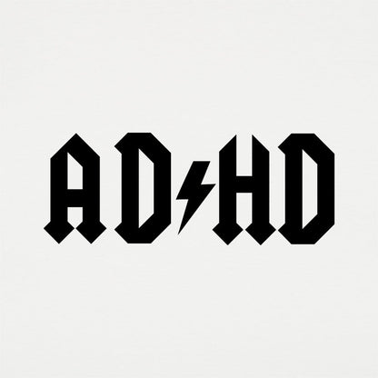 ADHD Lightning Bolt Rock Band Logo Parody