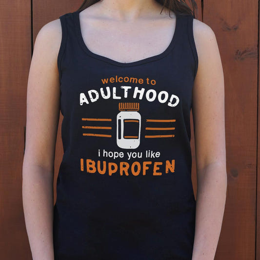 Welcome to Adulthood Funny Quip graphic Women's Tank Top in Midnight