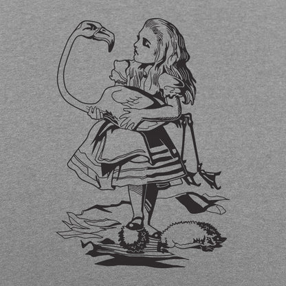 Alice Holding a Flamingo Croquet Mallet