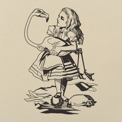 Alice Holding a Flamingo Croquet Mallet