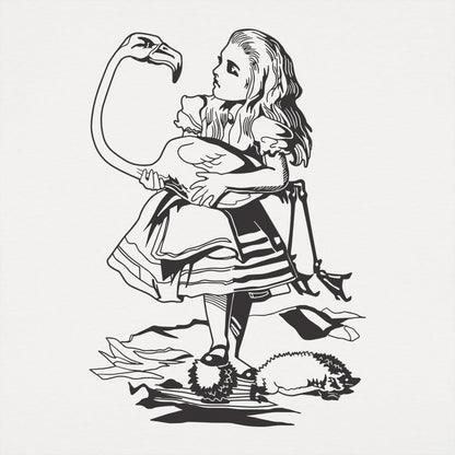 Alice Holding a Flamingo Croquet Mallet