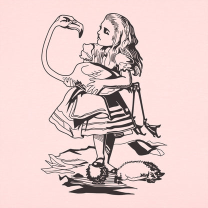 Alice Holding a Flamingo Croquet Mallet