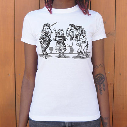 Alice And Unicorn With Lion