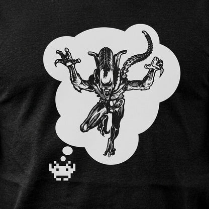 Alien Invader Pixel Game Character Dreaming detail