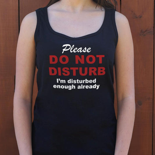 Already Disturbed Please Do Not Disturb Sign graphic Women's Tank Top in Midnight