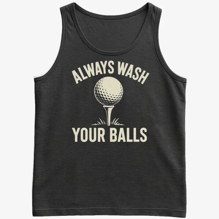 Always Wash Your Balls-Men's Tank Top-Black