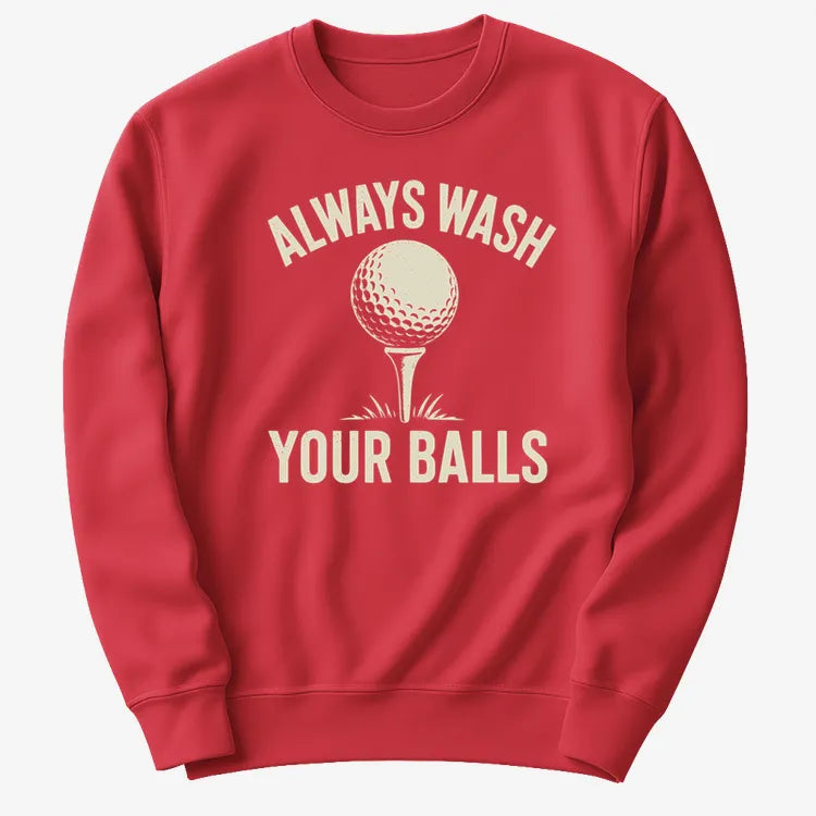 Always Wash Your Balls-Sweater-Red