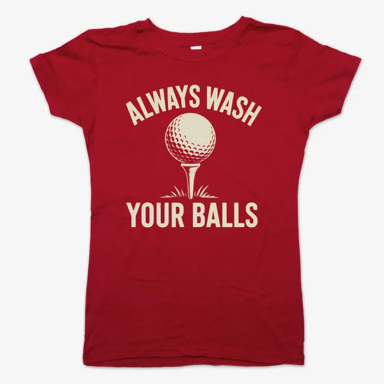 Always Wash Your Balls-Women's T-Shirt-Deep Red