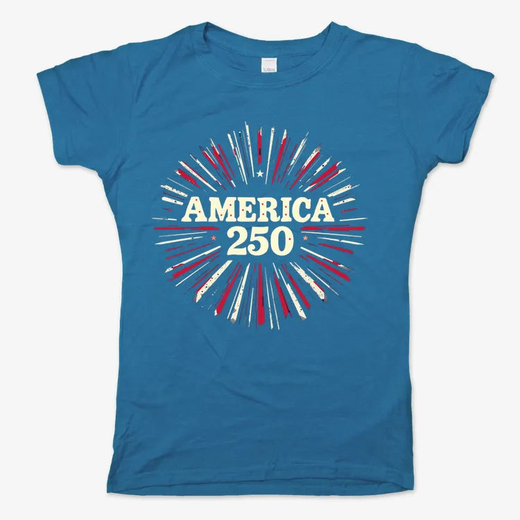 America 250 Years Celebration-Women's T-Shirt-Sky Blue