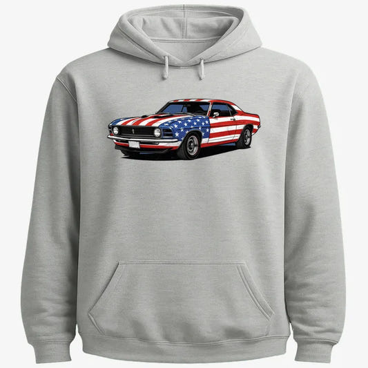 American Muscle Car Pride-Hoodie-Gray Heather