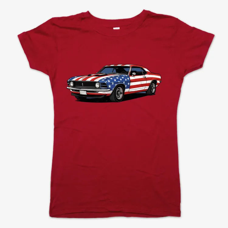 American Muscle Car Pride-Women's T-Shirt-Deep Red