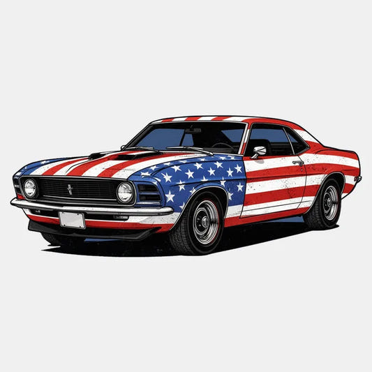 American Muscle Car Pride graphic tee design
