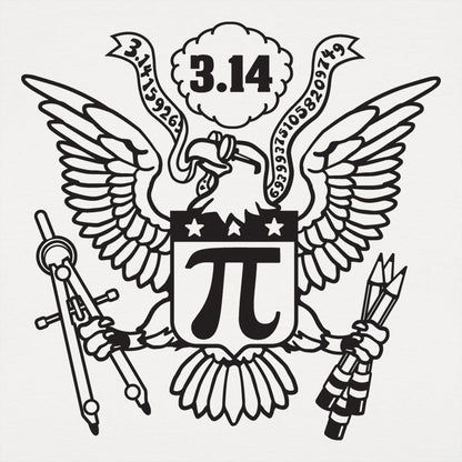 American Pi Eagle Seal with Pi Symbol and 3.14